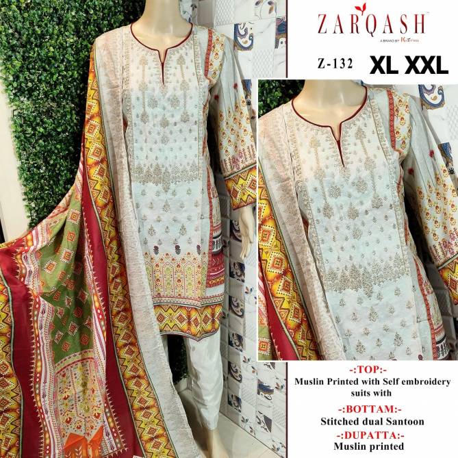 Aaliya Vol 8 By Zarqash Embroidery Muslin Cotton Pakistani Suits Wholesale Shop In Surat
